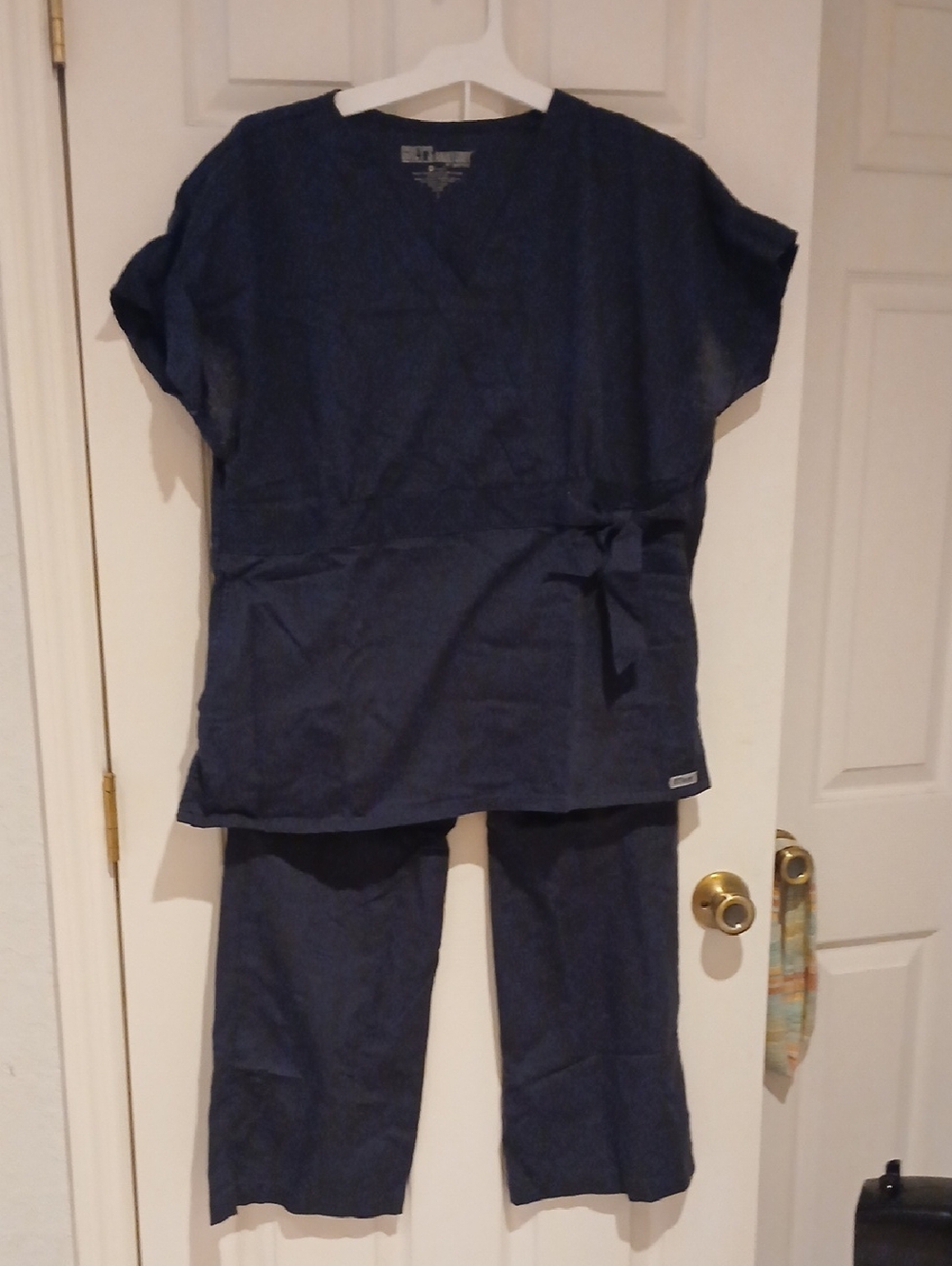 Grey's Anatomy Navy Medical Top with Logo Print